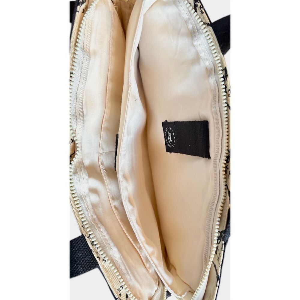 Izak Women's Beige & Black Tote Bag with Decorative Charm - Picture 5 of 5